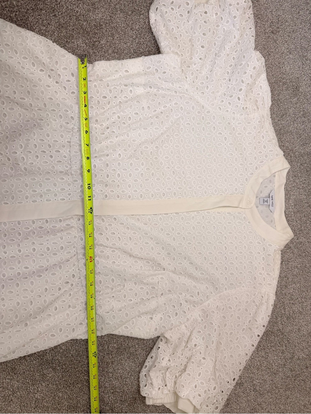 Nine West White Eyelet Midi Dress - Picture 11 of 12
